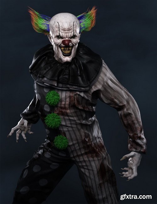 Daz3D - Evil Clown HD for Genesis 8 Male