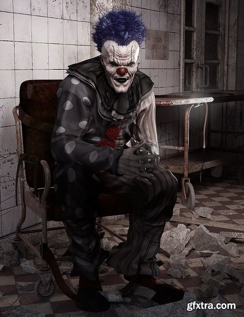 Daz3D - Evil Clown HD for Genesis 8 Male