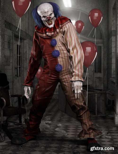 Daz3D - Evil Clown HD for Genesis 8 Male