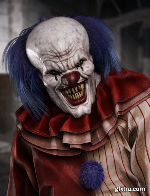 Daz3D - Evil Clown HD for Genesis 8 Male