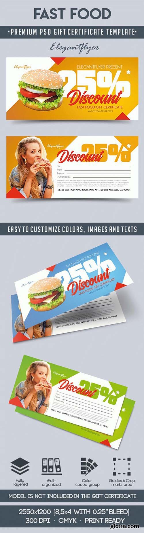 Template for Fast Food Gift Certificate