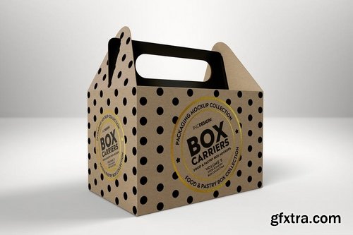 Food Pastry Boxes Vol5Carrier Boxes Mockups