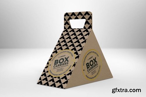 Food Pastry Boxes Vol5Carrier Boxes Mockups