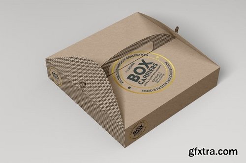 Food Pastry Boxes Vol5Carrier Boxes Mockups