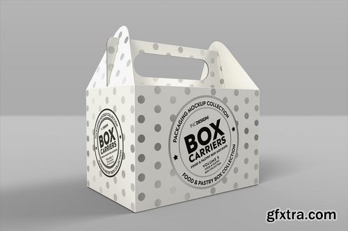 Food Pastry Boxes Vol5Carrier Boxes Mockups