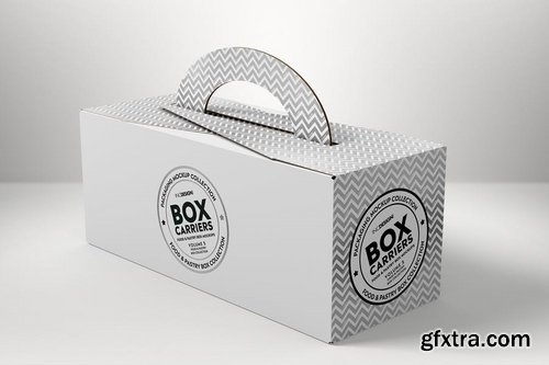 Food Pastry Boxes Vol5Carrier Boxes Mockups