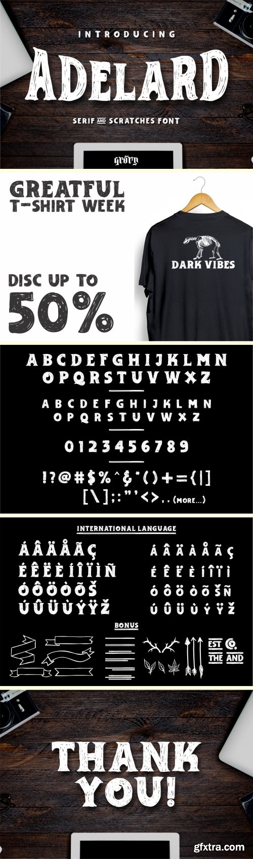 Adelard Serif & Scratches Font