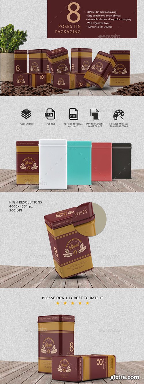 8 Pose Tin Packaging Mockup 22008498