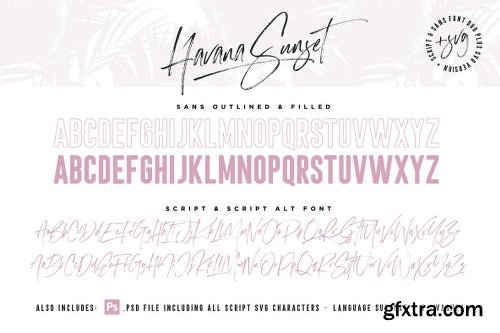 Havana Sunset Font Family - 4 Fonts