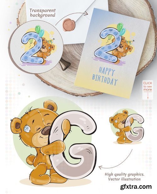 CM - Kid\'s alphabet with cartoon bear 2100596