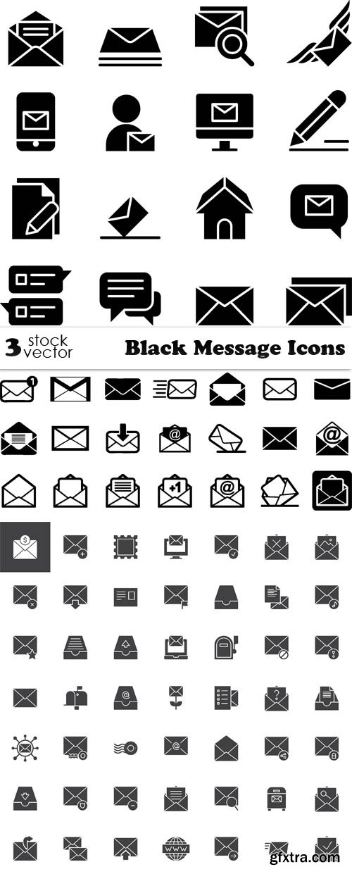 Vectors - Black Message Icons