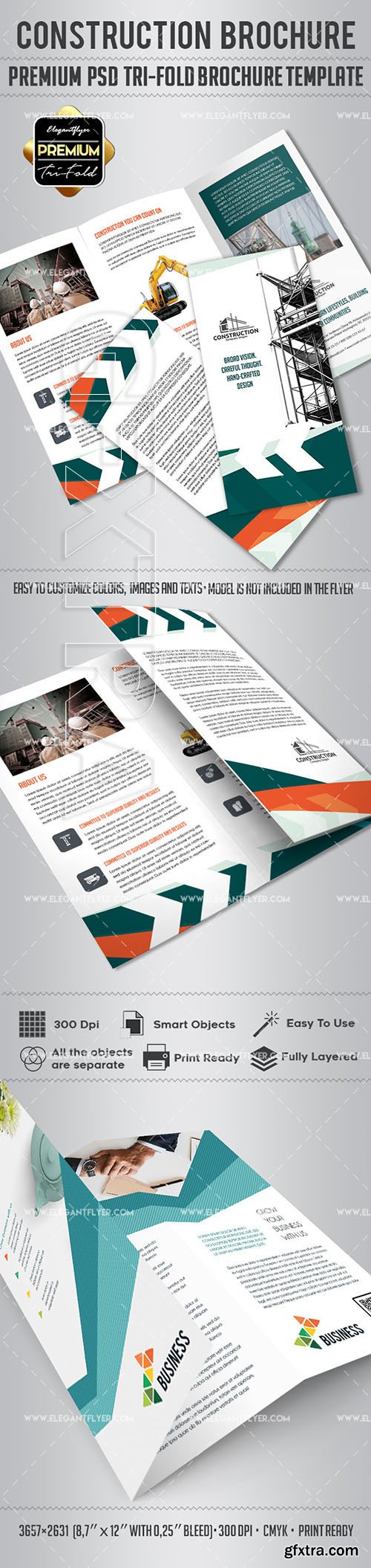 Construction – Tri-Fold Brochure PSD Template