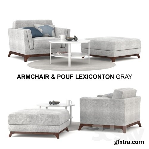 Armchair & Pouf Lexiconton GRAY