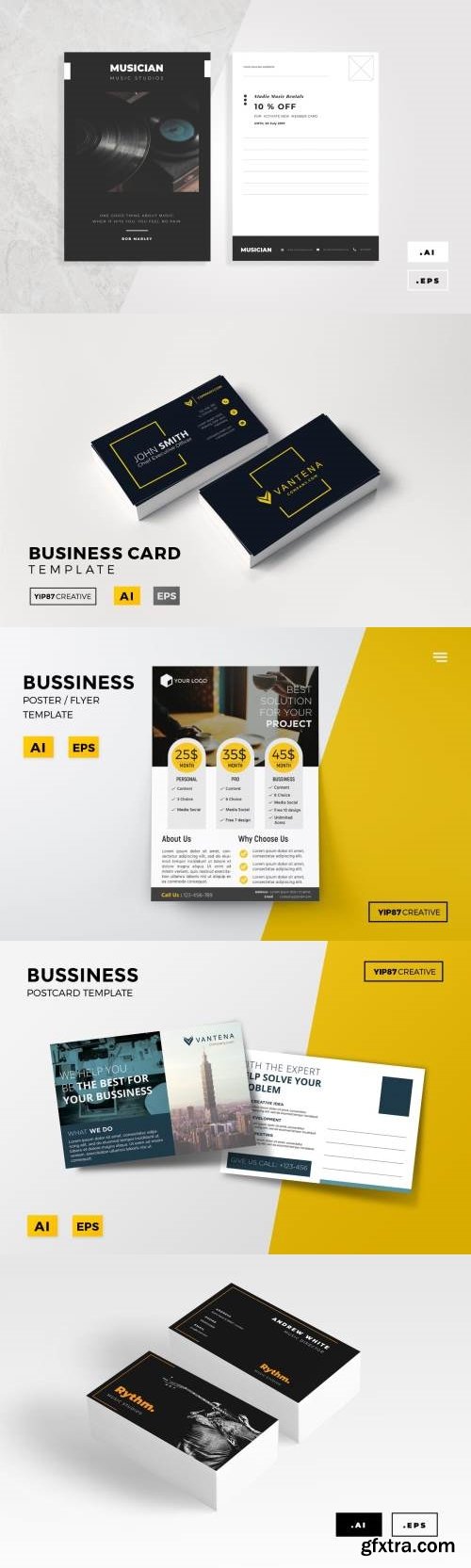 Music Business Card & Postcard