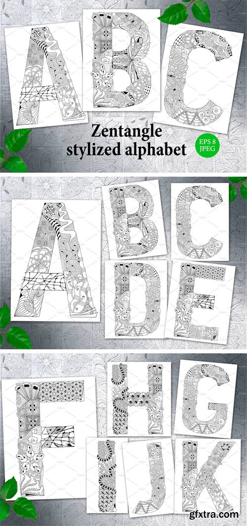 CM - Zentangle Stylized Unusual Alphabet 2395324