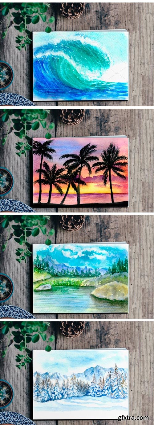 CM - Watercolor Landscapes Bundle 2392361