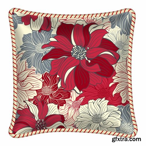 Pillow image pattern example template interior bed 25 EPS