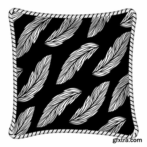 Pillow image pattern example template interior bed 25 EPS