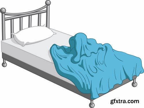 Collection of interior bed sleep cartoon 25 EPS