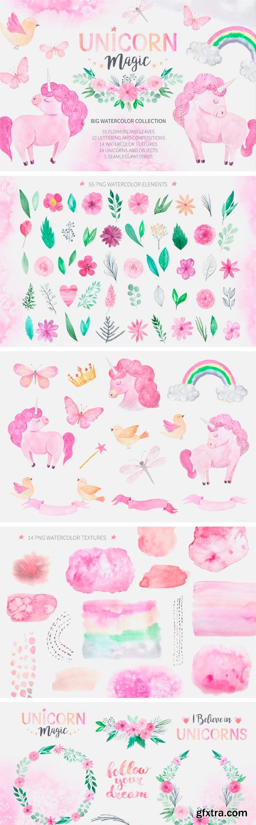 CM - Watercolor Unicorn Design Set 2393846