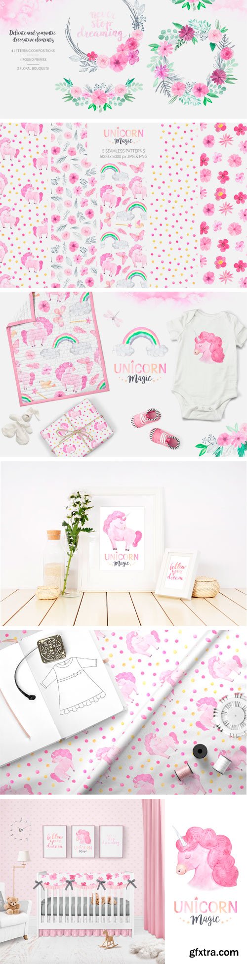 CM - Watercolor Unicorn Design Set 2393846