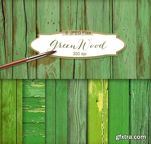 Hi-Res Background Textures - Green Wood