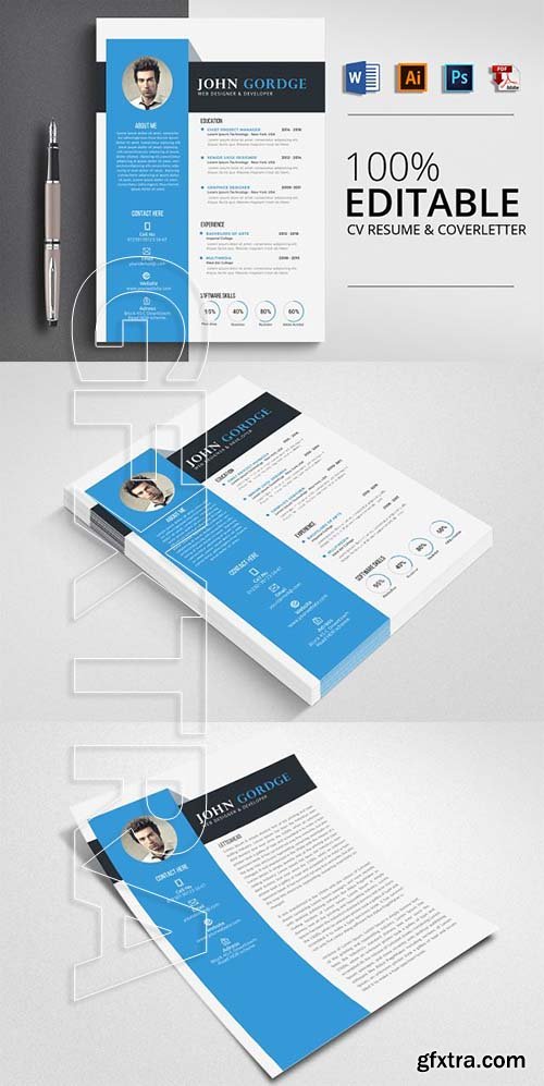 CreativeMarket - Word Resume CV Template 2582979