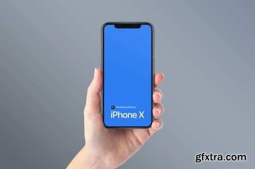 iPhone X on Hand Photoshop Mockup