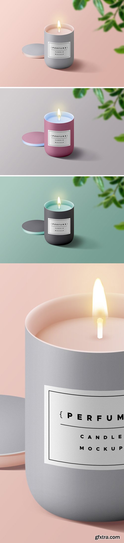 4 Candle PSD Mockups