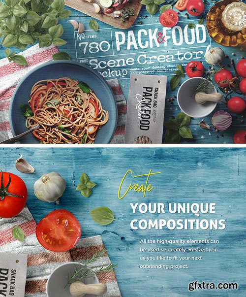 Italian Lunch Scene Creator PSD Templates