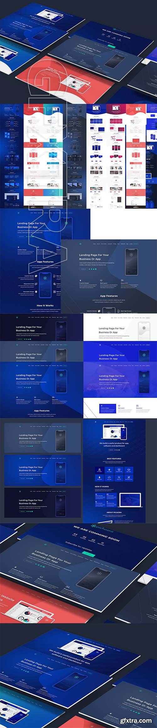 CreativeMarket - Amazing app landing page PSD 2580799