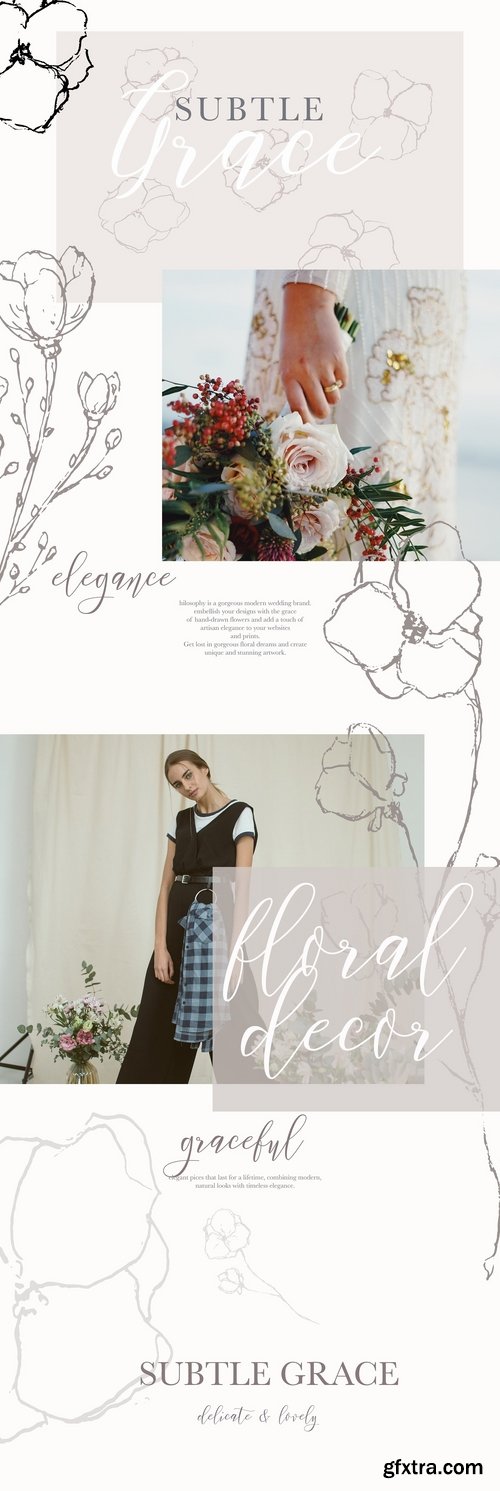 CM - Graceful Floral Illustrations Bundle 2491311