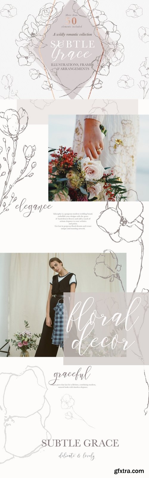 CM - Graceful Floral Illustrations Bundle 2491311