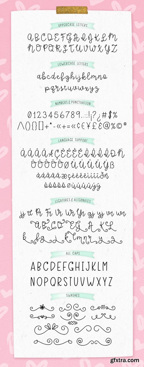 CM - Heart Face Monoline Script Font 2490519