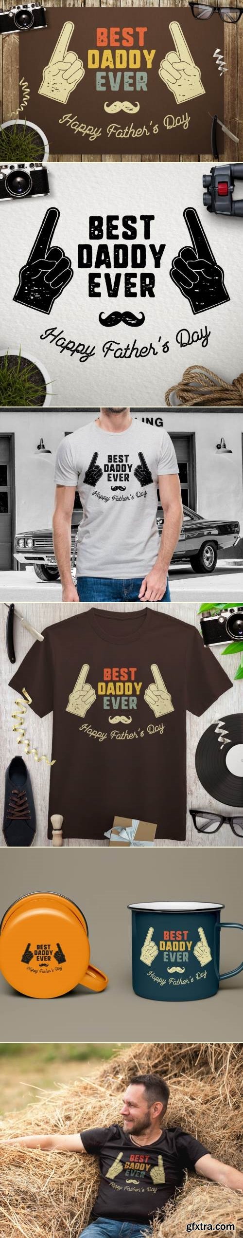 Best Daddy Ever Badge / Fathers Day Retro Logo