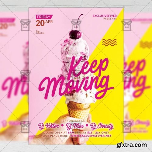 Keep Moving – Club A5 Flyer Template