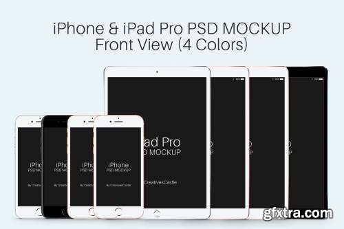 iPhone & iPad Pro PSD Mockup Front-View