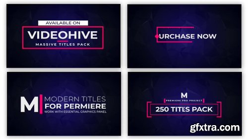 Videohive Mogrt Titles - 250 Animated Titles for Premiere Pro & After Effects 21765077