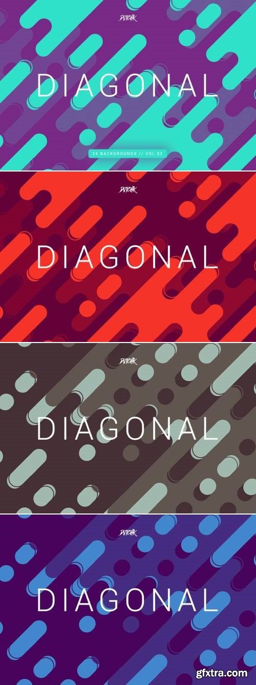 Diagonal |Rounded Lines Backgrounds | Vol. 02