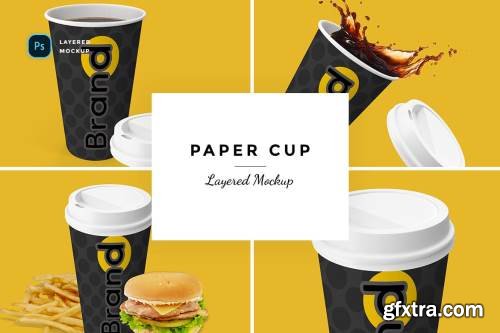 Premium Paper Cup Mockup with different angles