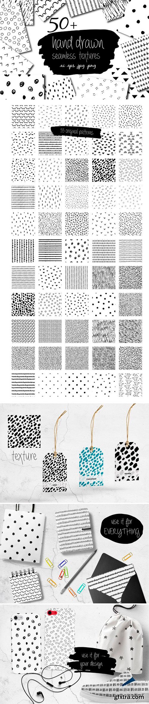 CM - 50+ hand drawn seamless textures 2517853