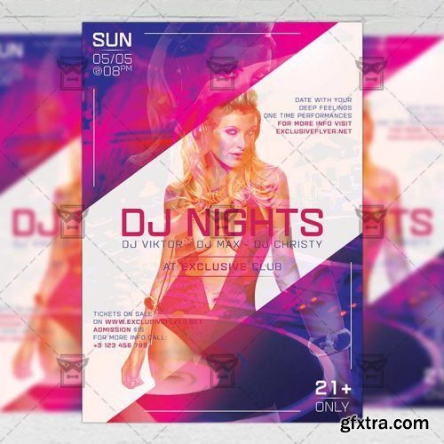 Dj Nights – Club A5 Flyer Template