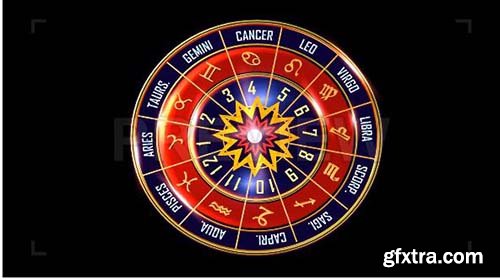 Rotating Wheel Of Western Zodiac Symbols - Motion Graphics 88082