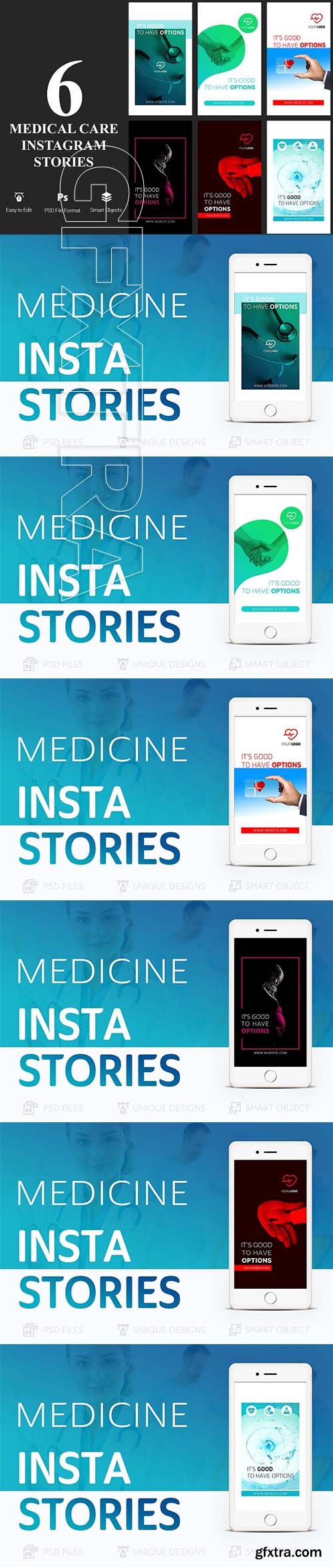 CreativeMarket - 6 Medical Care Instagram Stories 2576861