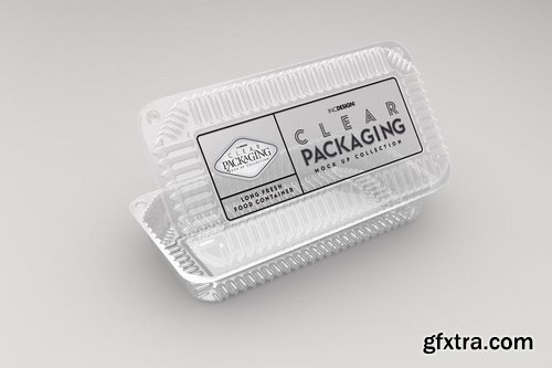 Long Clamshell Container Clear Packaging Mockup