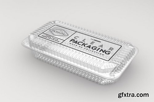 Long Clamshell Container Clear Packaging Mockup