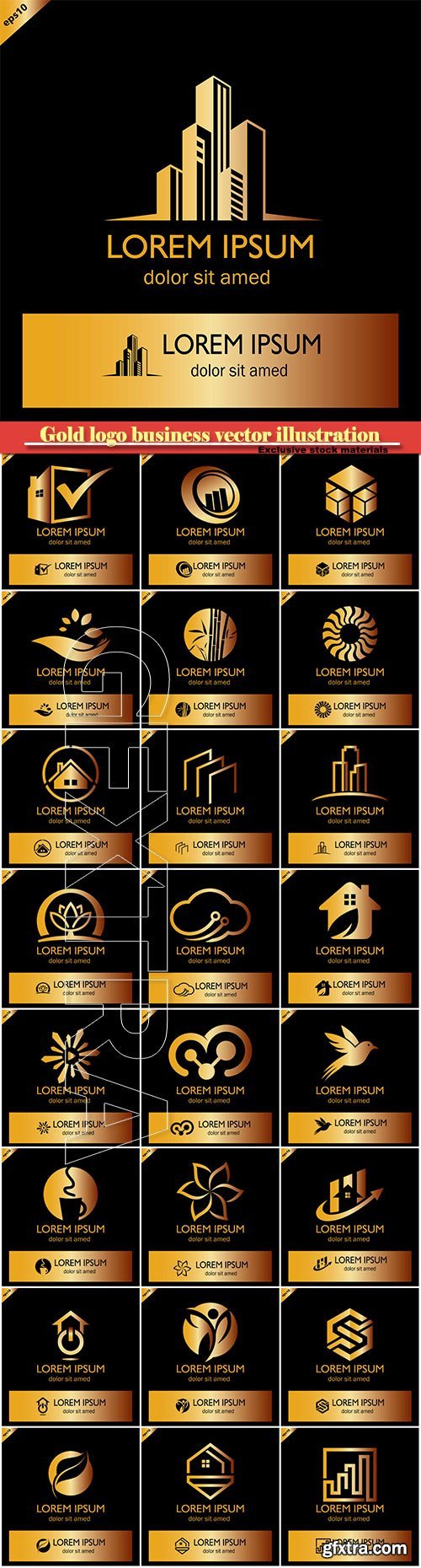 Gold logo business vector illustration