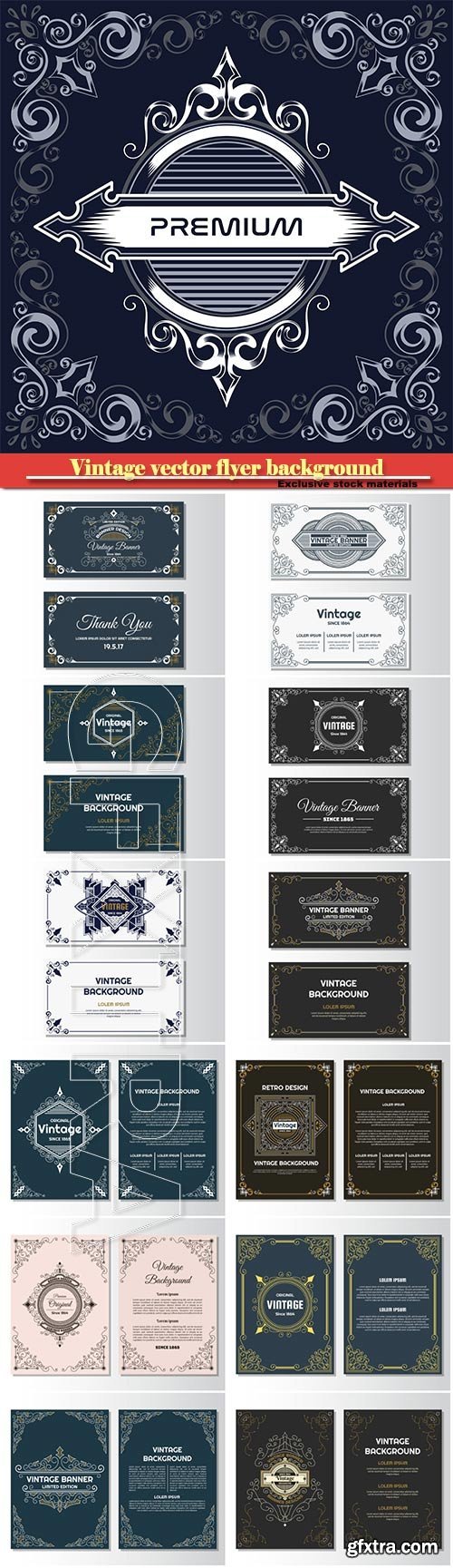 Vintage vector flyer background design template