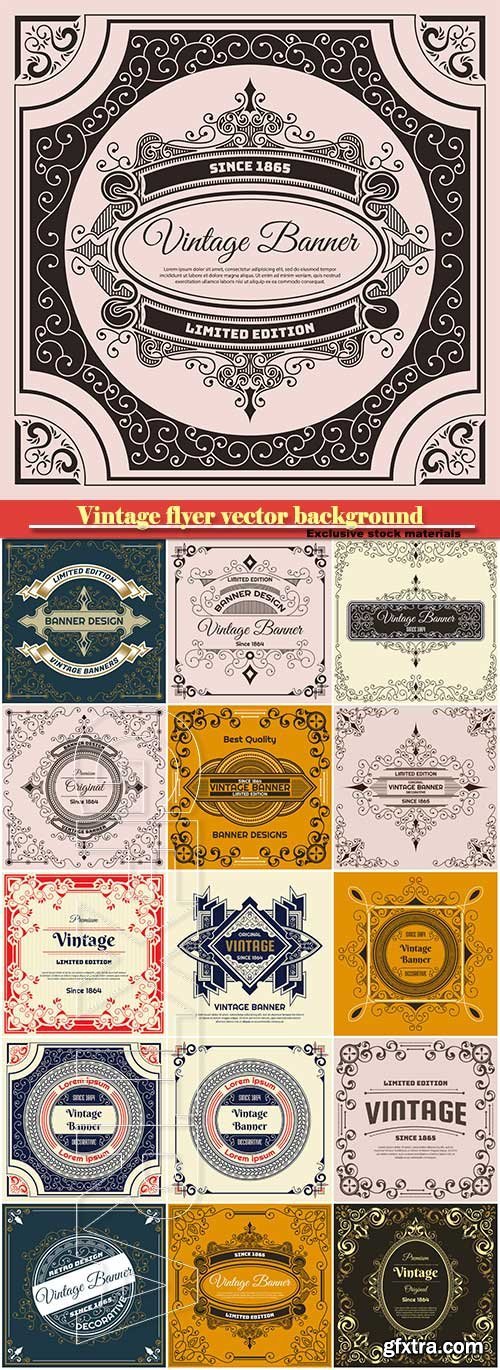 Vintage flyer vector background design template