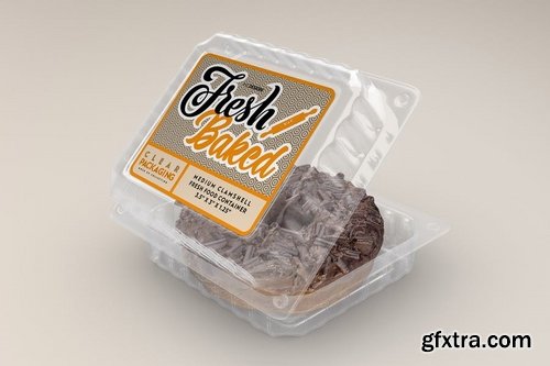 Medium Clamshell Container Packaging Mockup